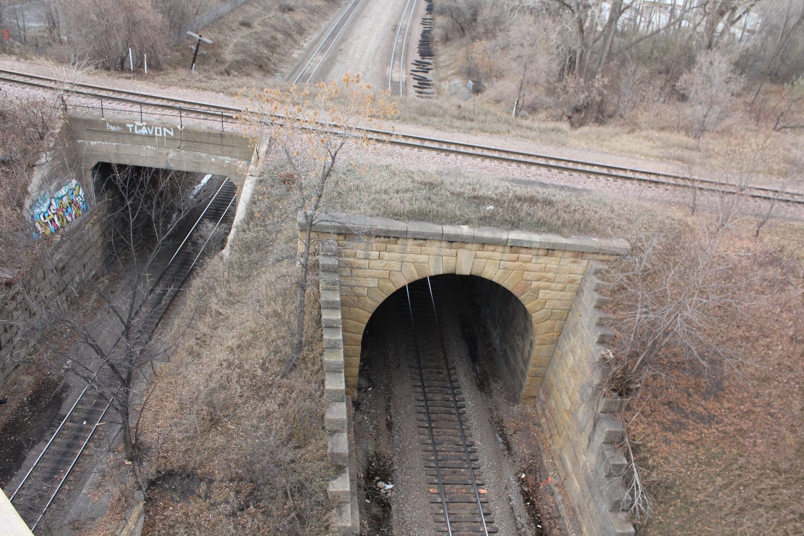 Overview of south portal, showing proximity to tunnel #3 (right)